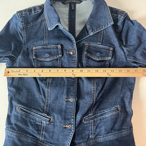 White House Black Market Jean Jacket Size 4 - Picture 11 of 13